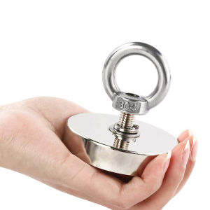 Super Strong Neodymium Fishing Magnets Heavy Duty Rare Earth Magnet with Countersunk Hole Eyebolt for Salvage Magnetic Imans