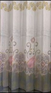 Vitrase motif Bunga teratai Abu// Daleman gorden Blackout mewah// Tirai siang indah di lihat// Lapisan gordeng jendela