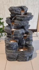 น้ำพุล้นตั้งพื้น รุ่นสวรรค์7ชั้นมงคล2597 น้ำตกแต่งบ้าน จัดสวนเสริมฮวงจุ้ย อ่างน้ำพุหน้าบ้าน