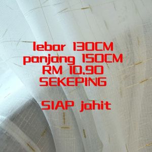 READY MADE Solid color Sheer Curtains for living room hook tape -1PCS