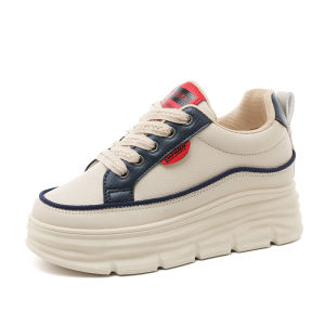 Womens Casual Sports Shoes Thick Bottom High Top Sneakers Spring 2025 Fashion Cross Buckle Waterproof Platform Korean Style