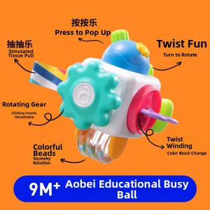 Auby | Intelligent Busy Ball Hexahedron Baby Rattle