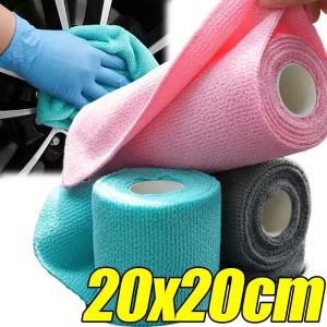 20PCS/Roll Microfiber Car Cleaning Cloth Hand Tear Reusable Towel Auto Detailing Polishing Rag Super Absorbent Household Kitchen Dish Rags Wash Towel