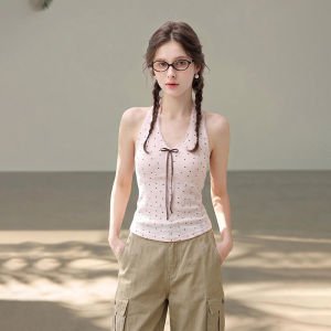 BAIDAIFEI | Bardot Halter Neck Sleeveless Blouse