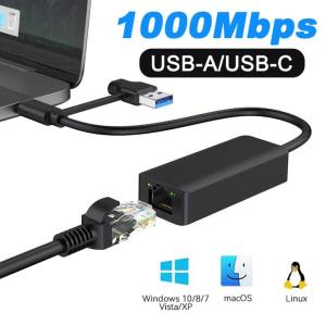 kebidumei | Kebidumei USB Ethernet Adapter USB 3.0 Type C To RJ45 Gigabit Network Card Lan Internet Cable For PC Desktops Laptop Accessories