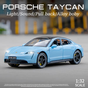 【Without box】1/32 Porsche Taycan diecast car chezhi Zinc Alloy Matel Light and Sound Birthday Gifts for Children Collection Pull Back Toys for Boys Hot Wheels Model Toys for 3 Years Old