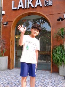 Đồ bộ cộc tay Hàn Quốc Bigfox Miss Meow cho bé trai size đại vải cotton mềm mại in Space cỡ 12-15 tuổi 40 - 50kg