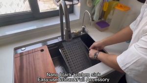 Lighthundred 100% Original Kitchen Sink Stainless/Bak Cuci Piring 1 Bowl / Bak Cuci Piring Stainless Hitam Bak Cuci Piring Minimalis