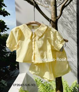 Bộ quần áo bé gái Ngắn Tay vải lụa  Cổ Sơ Mi cao cấp cho bé gái 8-33kg bộ quần áo mùa hè bé gái