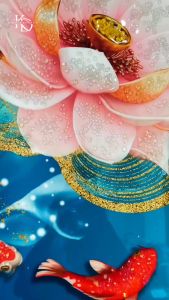 NORA Pajangan Dinding Kristal Porcelen Bunga Koi Pajangan Aesthetic 3D Hiasan Dinding Aesthetic LED