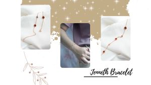 DAVINA Ladies Jenneth Red Bracelet Rose Gold Plated Sterling Silver 925 - Gelang Wanita Perak