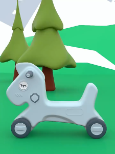 Children Kids 2in1 rocking horse baby rocking horse yo-yo car baby birthday gift toy wooden horse anti fall