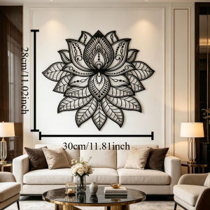 CIFbuy | Tranh Treo Tường Kim Loại Hình Hoa Sen Mandala Trang Trí Phong Cách Thiền Dành Cho Phòng Khách Phòng Ngủ Phòng Tập Yoga - Đồ Trang Trí Tường Bằng Kim Loại