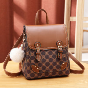 Fashionable Mini Travel Backpack Womens Double Shoulder Bag Commute Style Magnetic Buckle Closure Soft Surface PU Material