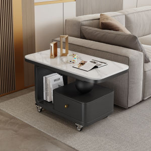 MINGZUO | Movable Luxurious Rectangular Coffee Table Cart