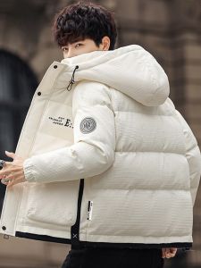 ROMON | Lormen Mens Down Jacket Winter New Style Thickened Warm Cold-resistant Hooded Short Cotton Coat Duck Down Filling Youth Fashion