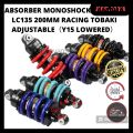 Absorber Monoshock Yamaha Lc135 200mm Racing Tobaki Adjustable（Y15 lowered）. 