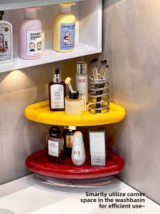 Bathroom Cosmetics Storage Box Triangle Shelf No Drilling Required Washstand Skincare Products Placement Organizer Rack