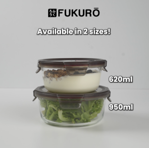 Fukuro Airtight Glass Food Container | Made with Yoki Borosilicate Glass (Round)