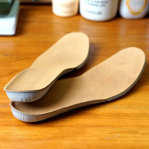 Mens Sport Shoes Insoles 2cm Heightening Top Layer Cowhide Breathable Shockproof Vintage Work Boots Leather Footbeds