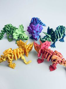 3D Printable Movable Triceratops Model for Home Decoration
