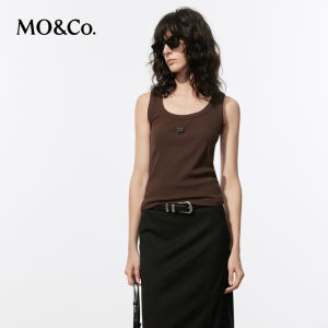 MO&Co. | Elegant Metal Button U-Neck Vest