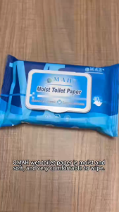 Omah 40pcs X 3 packs native wood pulp Baby care Pure Water Anti-Bacterial Moist Toilet Paper Can Direct Wipes Portable Cleaning Sanitary Thickened And Soft Wet Toilet Tissue