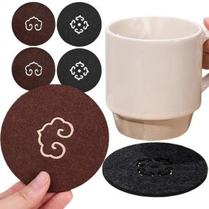 【On Sale】10Pcs Absorbent Coaster Kitchen Table Mat Heat Resistant Cup Mat Holder Wood Cartoon Placemat Cute Coaster