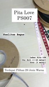 Pita Satin Love & Pita Kotak-Kotak Ecer 1 METER - Pilihan Terbaik Untuk Pita Kado & Aksesoris Buket