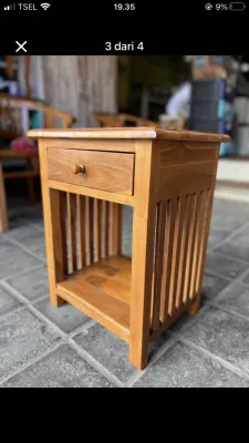 Meja nakas serbaguna jati solid ukuran 40x30x50 cm