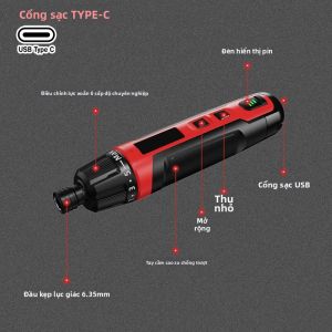 Máy Vít Điện Có Cấp Số Cơ Học 6 Cấp Máy Khoan Cầm Tay Đầu Vít Tự Động Lực Xoắn Lớn Dụng Cụ Phần Cứng