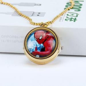 นาฬิกาพ็อกเก็ตควอตซ์ย้อนยุคสําหรับผู้ชายผู้หญิงชายหญิงน่ารักอะนิเมะออกแบบหมุนได้กรณีสายชุบทองจอแสดงผลดิจิตอล