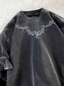 YEBO | Oversized Water Washed Faded Cotton T Shirts XXL