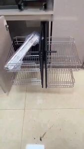 ชั้นวางของเข้ามุม ตู้ครัว ชั้นวางของเข้ามุมตัว L ชั้น 4 ชั้นวางสแตนเลส ชั้นเก็บของ