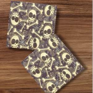 Party Dinner Napkin Serviette Disposable Paper Tissue - Halloween Skull Bone Scary Spider Web [NSP156]