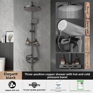 Piano Key Intelligent Pressure Boosting Copper Shower Set