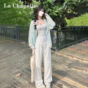 La Chapelle Womens White Pleated Denim Pants Spring 2025 Lazy Style Pear Shape Loose Straight Wide Leg Jeans Casual High Waist