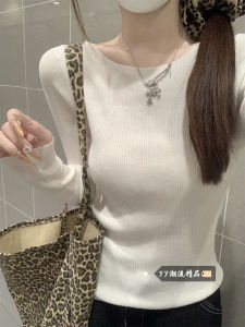 Áo Len Dệt Kim Dài Tay Ôm Vừa Vặn Cổ Tròn Phong Cách Hàn Quốc Mùa Thu Mới Cho Nữ Áo Sơ Mi Lót Bên Trong