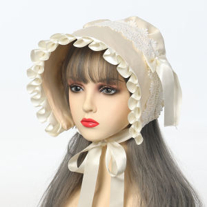 BLESSUME Womens Mob Cap Victorian Housemaid Bonnet Pilgrim Hat Colonial Costume Accessory