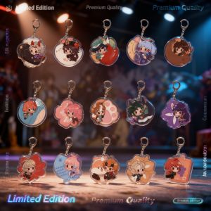 Bandai | Genshin Impact Traveler Venti Paimon Barbara Diluc Kaeya Acrylic Keychain Charm