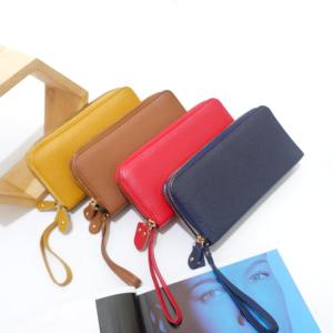 Dompet Tangan Wanita Material Kulit Sapi Asli Papirut Asli Garut Mdl 2 Sleting