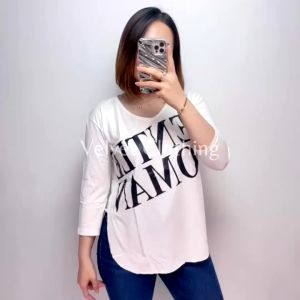 Kaos Oversize Wanita Lengan 7/8 / Kaos Oversize Jumbo Lengan Panjang / Kaos Oversize Slit