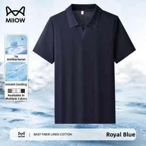 MiiOW | Linseed High Collar Casual Polo Shirt