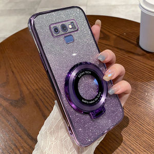 เคสโทรศัพท์ซิลิโคนใสป้องกันการตกหล่นสำหรับ Samsung Note9 พร้อมขาตั้ง แบบครอบเต็ม ดีไซน์หรูหรา สำหรับผู้ชายและผู้หญิง