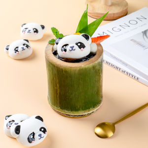 Panda Head Cotton Candy Panda Flower 3D Modeling Cartoon Picture Net Red Best Selling Frosted Blossom Hot Pot Coffee Drink Companion