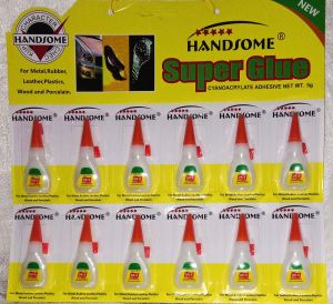 LEM  SUPER GLUE HANDSOME SERBAGUNA LEM TETES  SATU LEMBAR ISI 12 PCS MURAH HARGA GROSIR