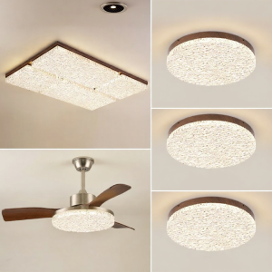 MEIYUANSU | Vintage Style Ceiling Light Walnut Wood Grain
