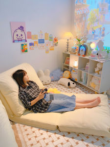 Modern Minimalist Folding Sofa Bed for Lazy People Bedroom Balcony Back Chair Double Size Single Size Leisure Furniture