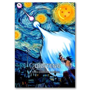 Bandai | Anime Nhật Bản Tranh Gắn Đá Goku Full Vuông Tròn Khoan Khảm Thêu Cho Phòng Khách Đầu Giường Phong Cách Hiện Đại Tác Phẩm Nghệ Thuật
