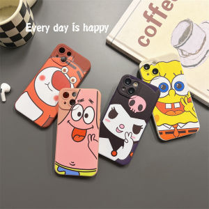 Cartoon Strawberry Bear Kawaii Phone Case Silicone Protective Cover for  13 12 pro Max 15 Couples 16 Max Women 11 Girls 8 plus Sponge Bob 14 Squidward